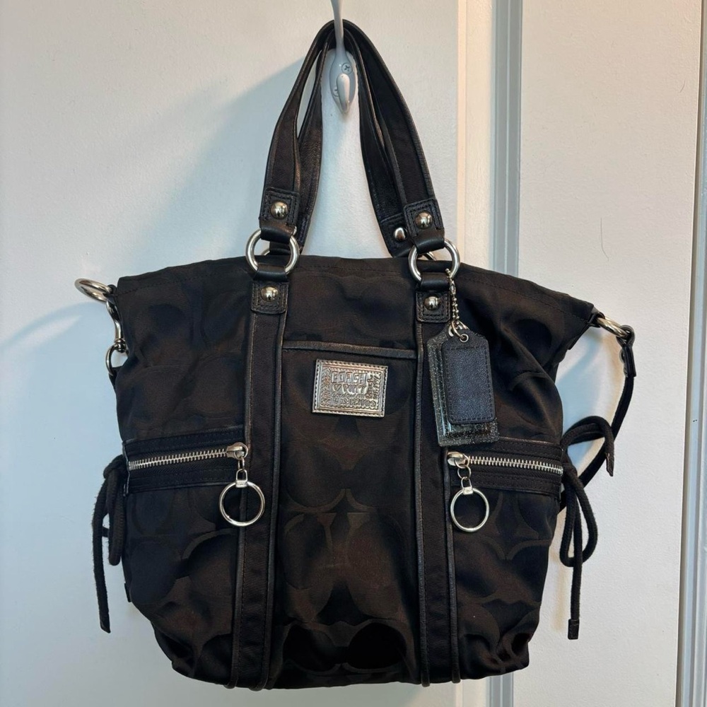 Coach Black Daisy Tote Bag